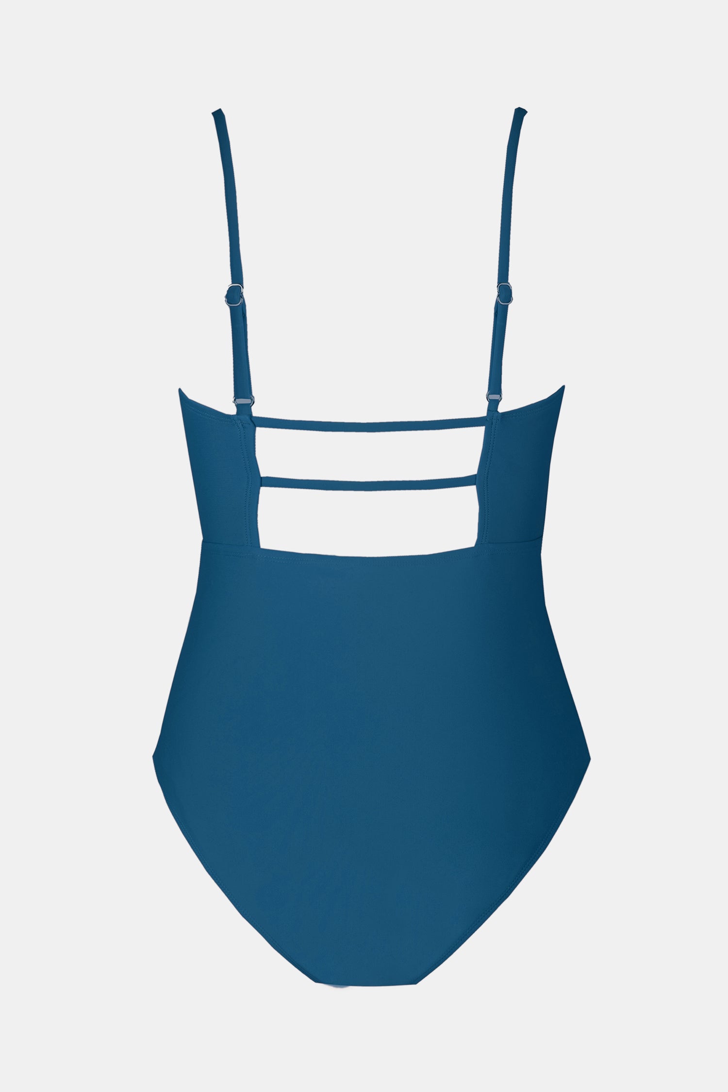 Maillot de bain une pièce ruché à col carré et lanièresVentre plat