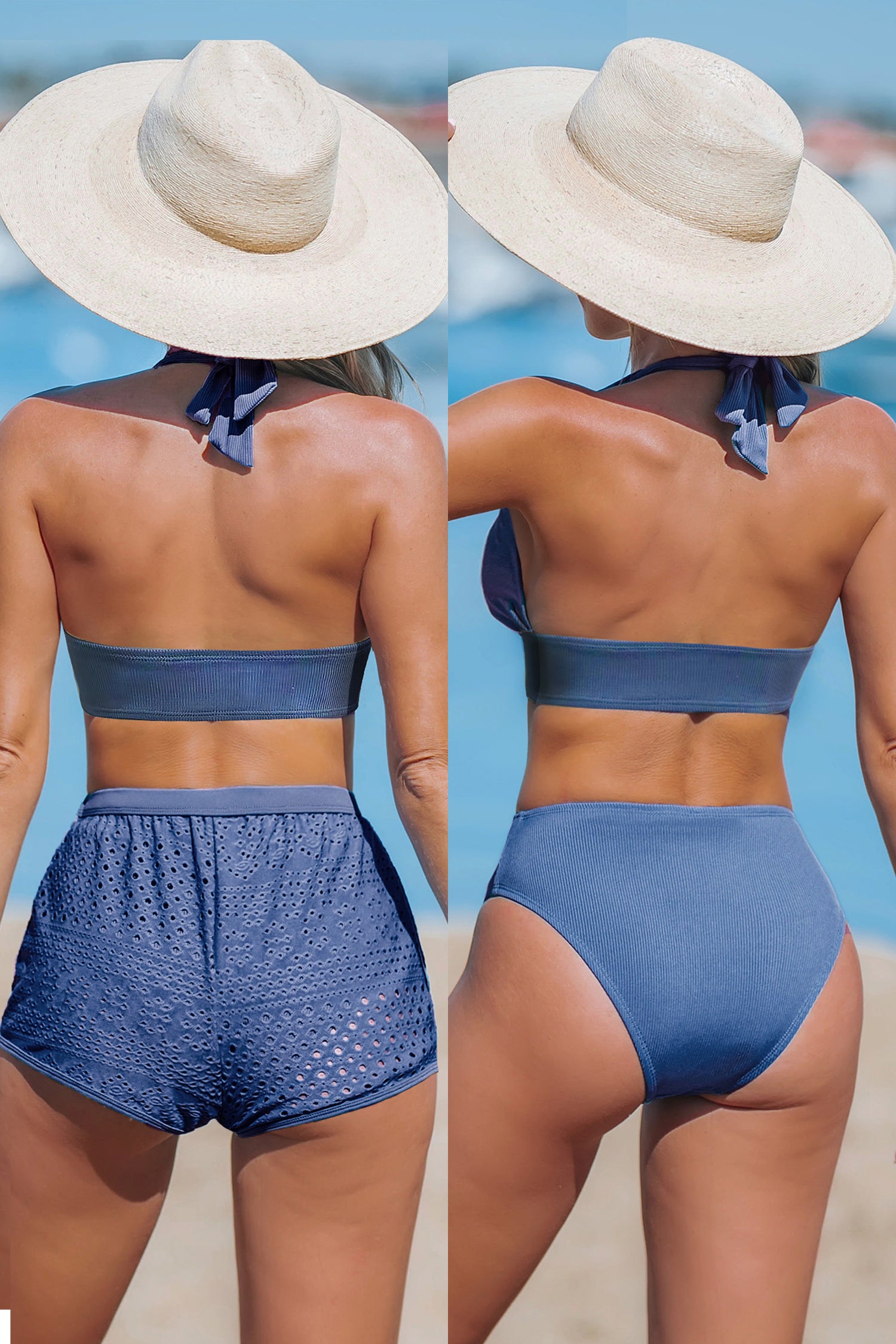 Bikini mit Halsausschnitt und kurzer Badehose