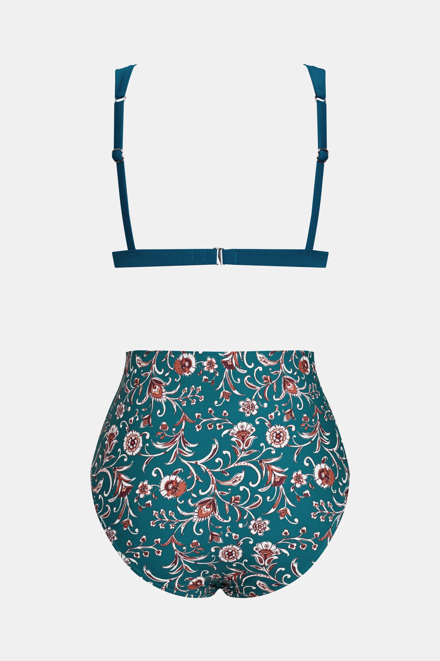 Bikini fleuri avec bretelles ajustablesTaille haute
