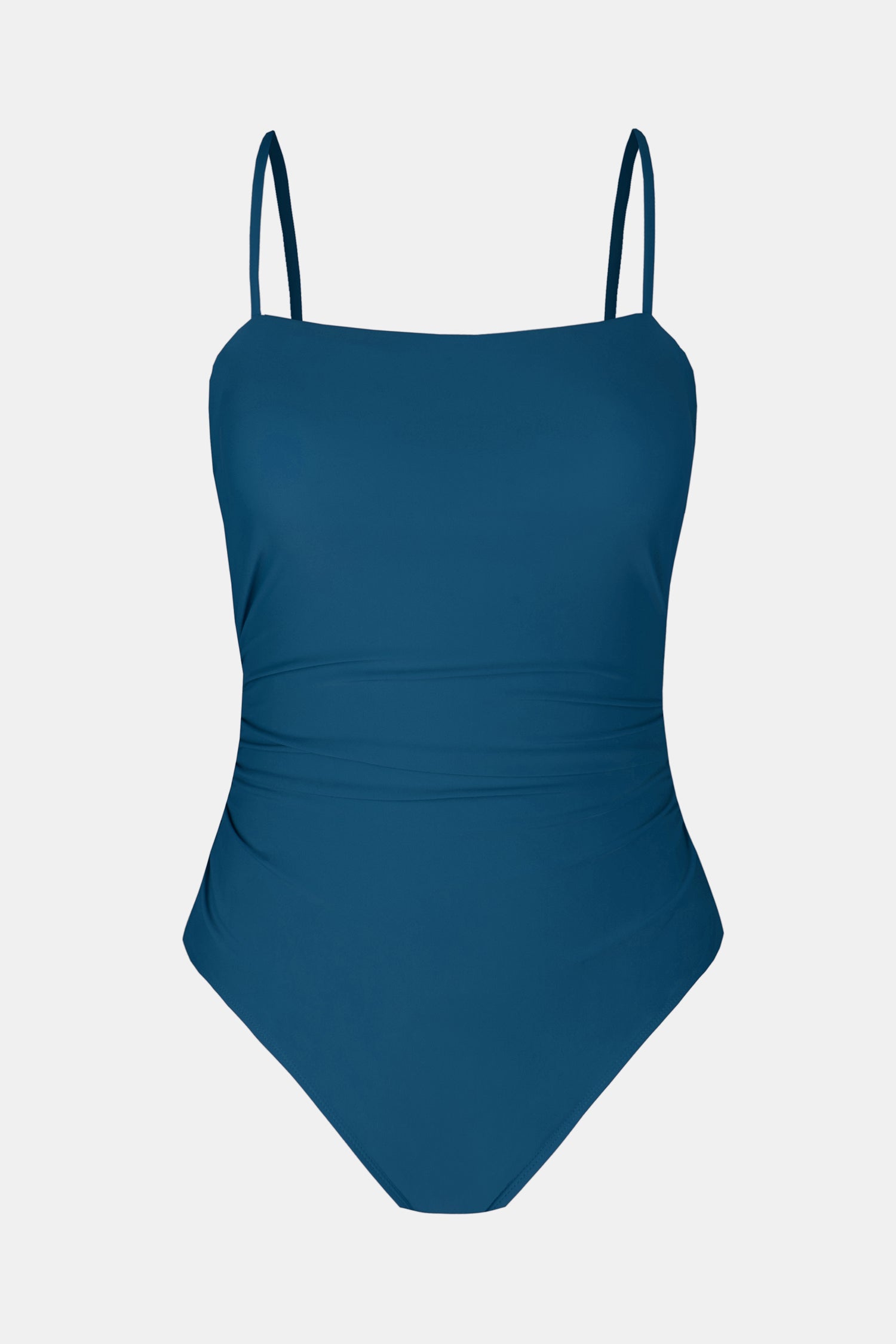 Maillot de bain une pièce ruché à col carré et lanièresVentre plat 