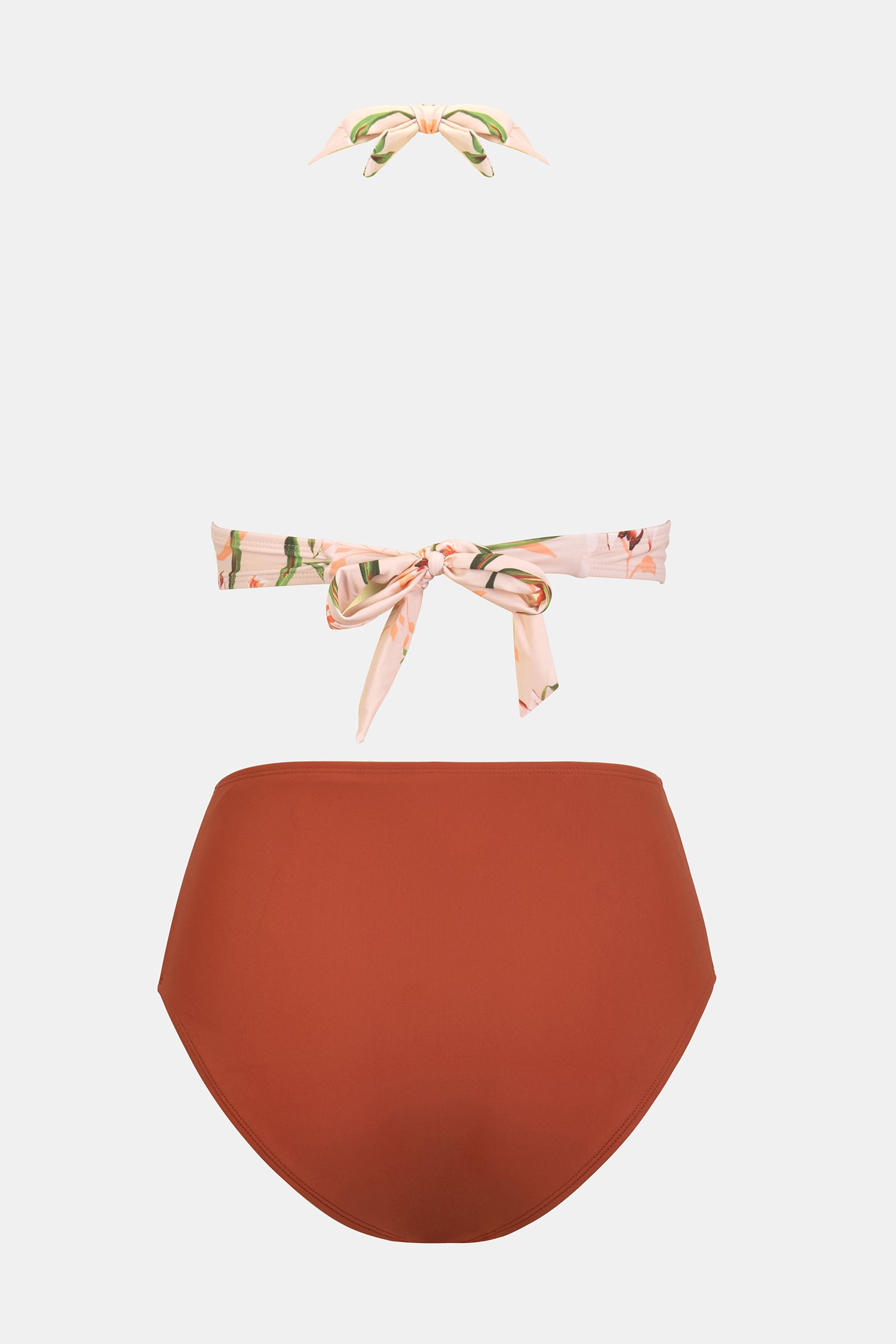 Bikini triangle longline taille haute avec col licouVentre plat