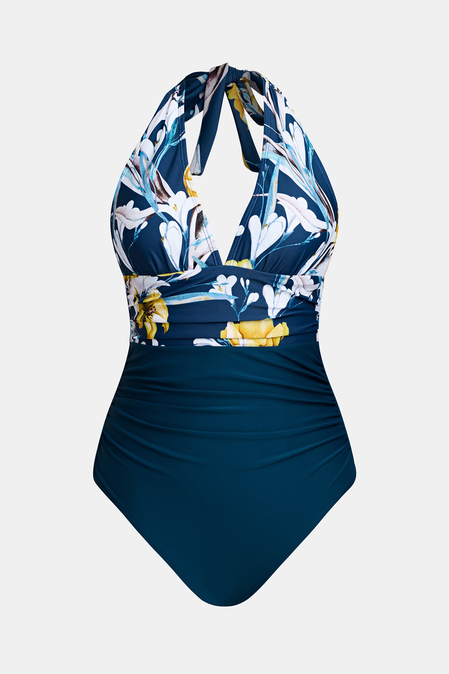Maillot de bain une pièce ventre plat à col licou ruchéVentre plat 